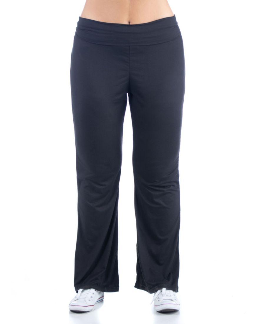 

Черные спортивные штаны-клеш большого размера с отворотом на талии 24seven Comfort Apparel, Black