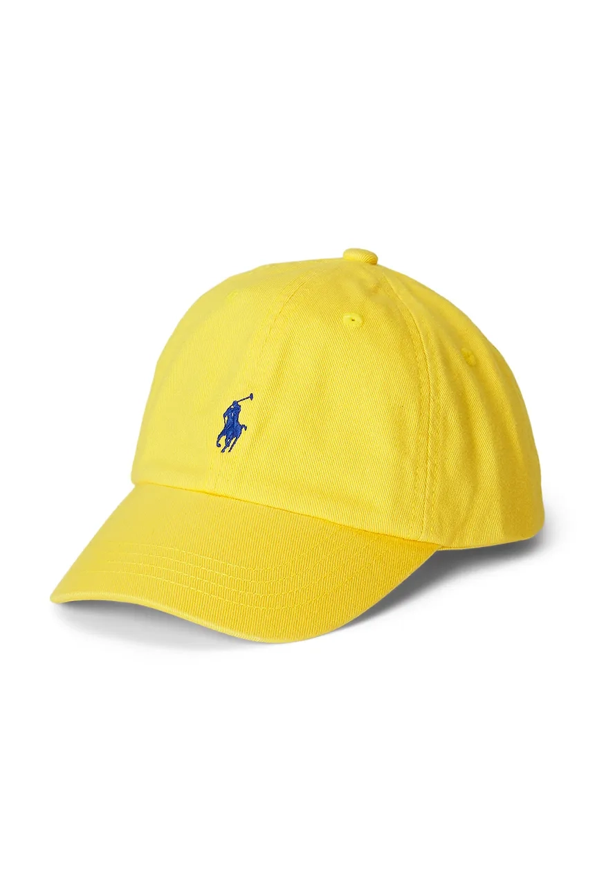 

Детская хлопковая кепка с козырьком Polo Ralph Lauren, желтый