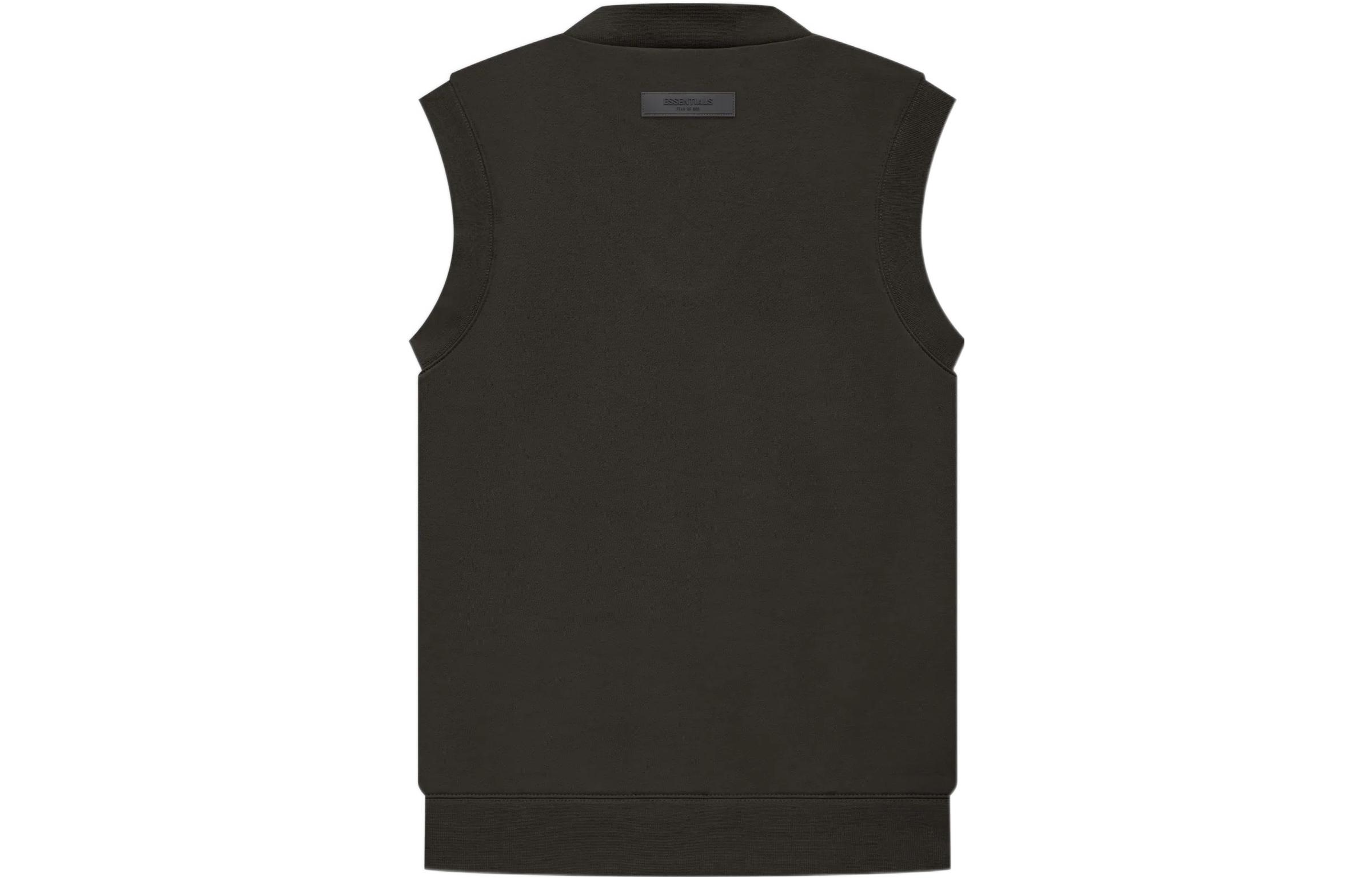 Fear Of God Essentials Женский жилет с V-образным вырезом темно-серый, Gray Black — фото 4