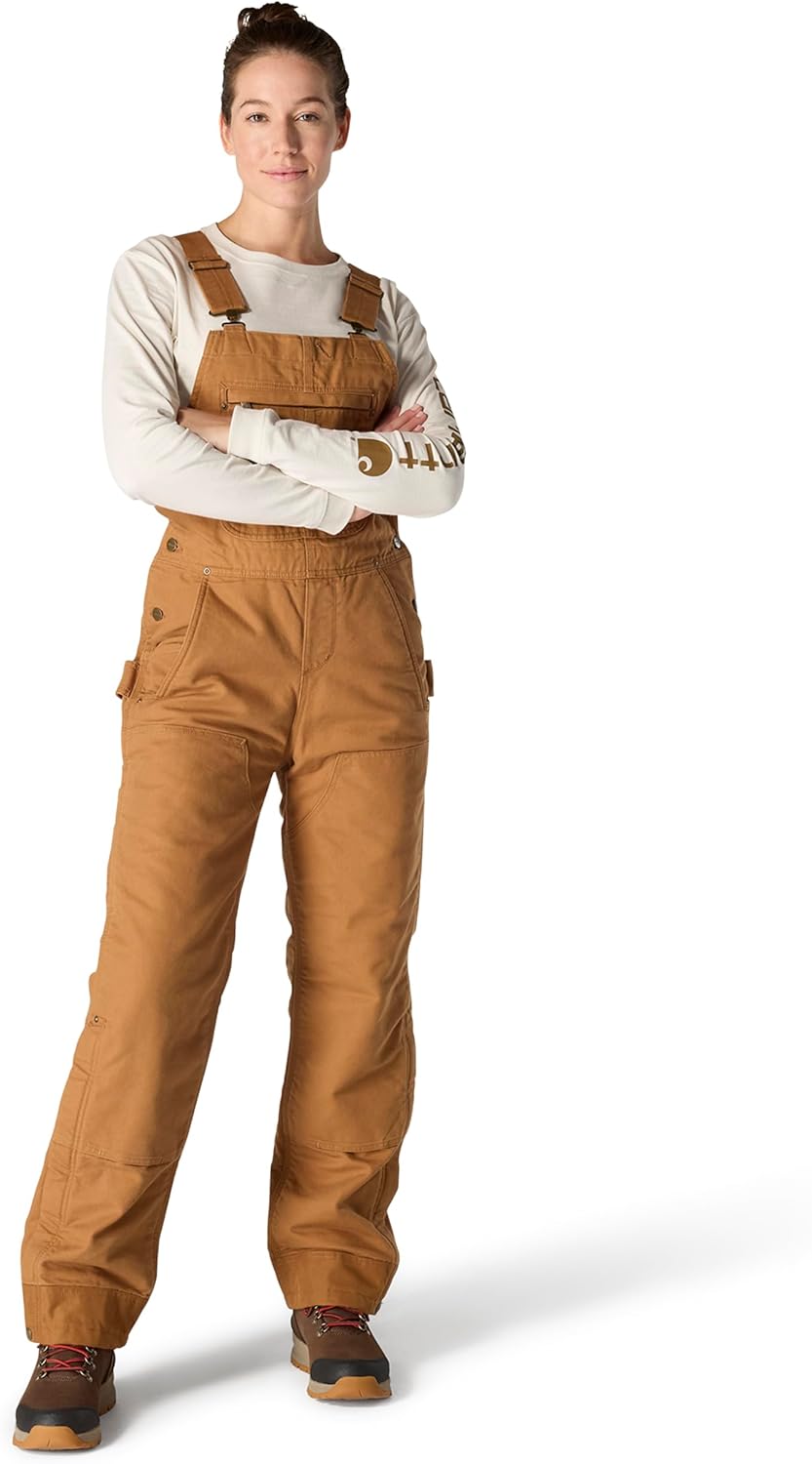 

Carhartt женские комбинезон с утеплителем Relaxed Fit из постиранной утиной ткани, Brown