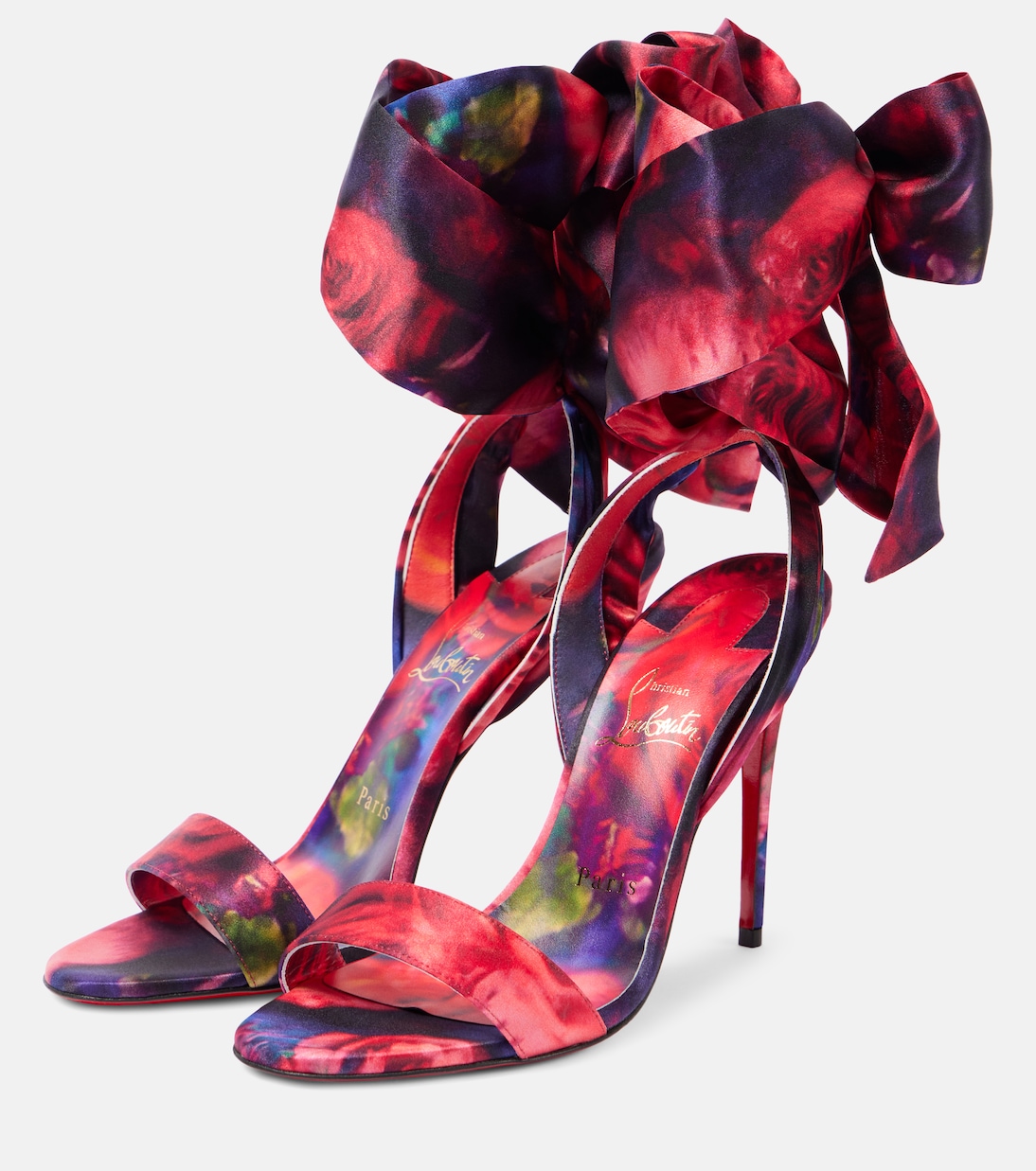 Сандалии Du Désert 100 из сатинового крепа Christian Louboutin, разноцветный — фото 2