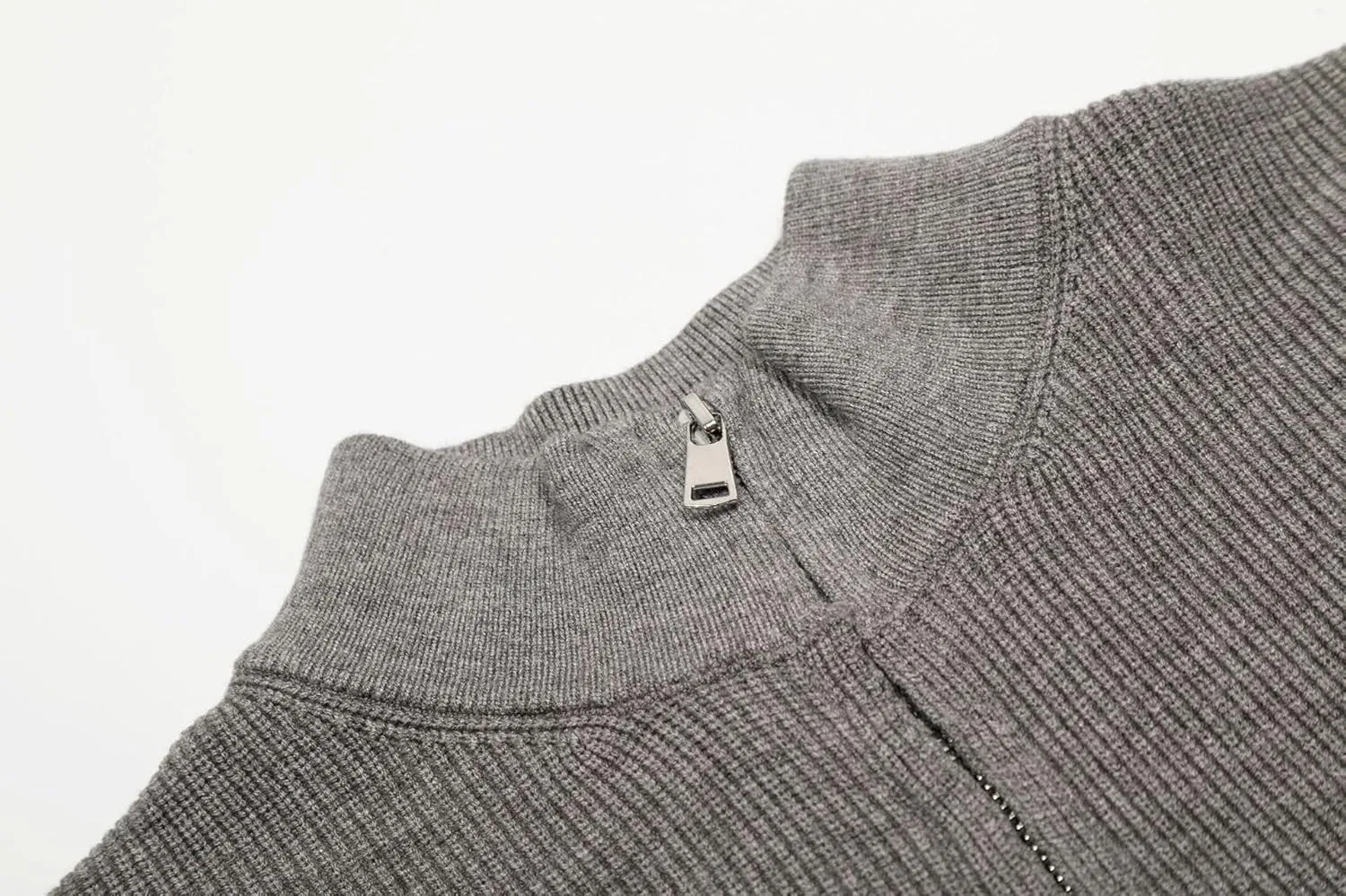 Мужской однотонный кардиган на молнии, свитер, осень-зима, повседневный, мягкий, теплый топ Generic, 1 — фото 2