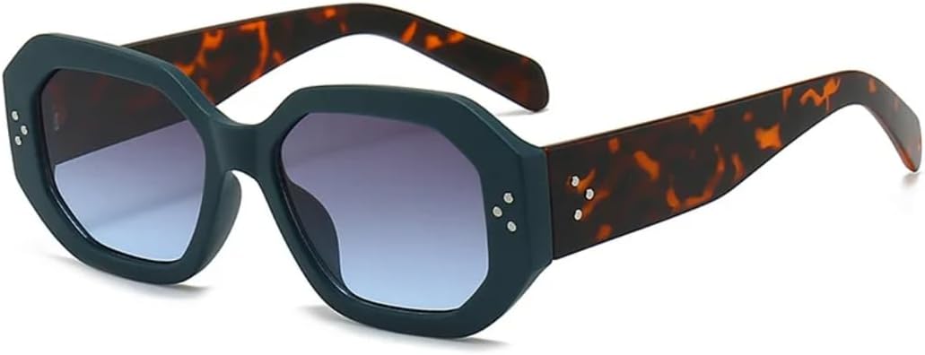 

Солнцезащитные очки для мужчин и женщин - защита UV400 - заклепки, маленькая оправа, градиентные линзы, для занятий спортом на открытом воздухе и вождения DSVIGF, Green