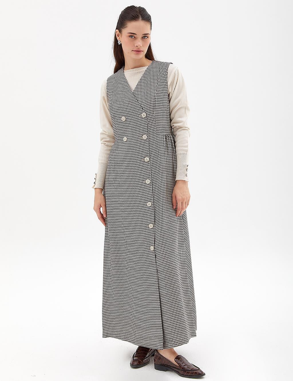 

Платье без рукавов Pied De Poule Коричневое Kayra