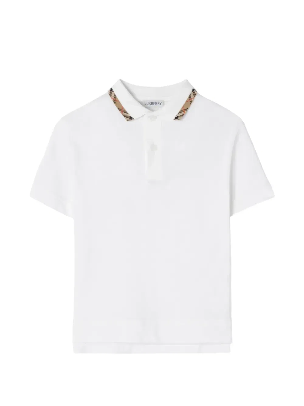 Рубашка-поло из хлопчатобумажного пике BURBERRY KIDS, белый