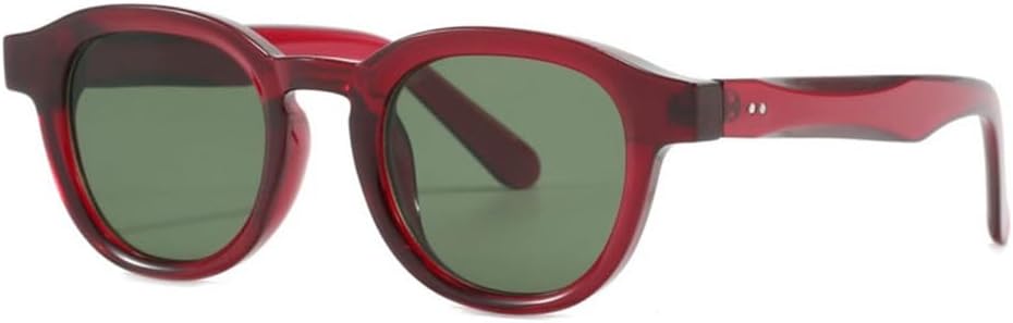 

Круглые солнцезащитные очки для женщин, прозрачная оправа, линзы Ocean, защита от УФ-излучения UV400, мужские очки с заклепками для занятий спортом на открытом воздухе, бега и езды generic, Red Green