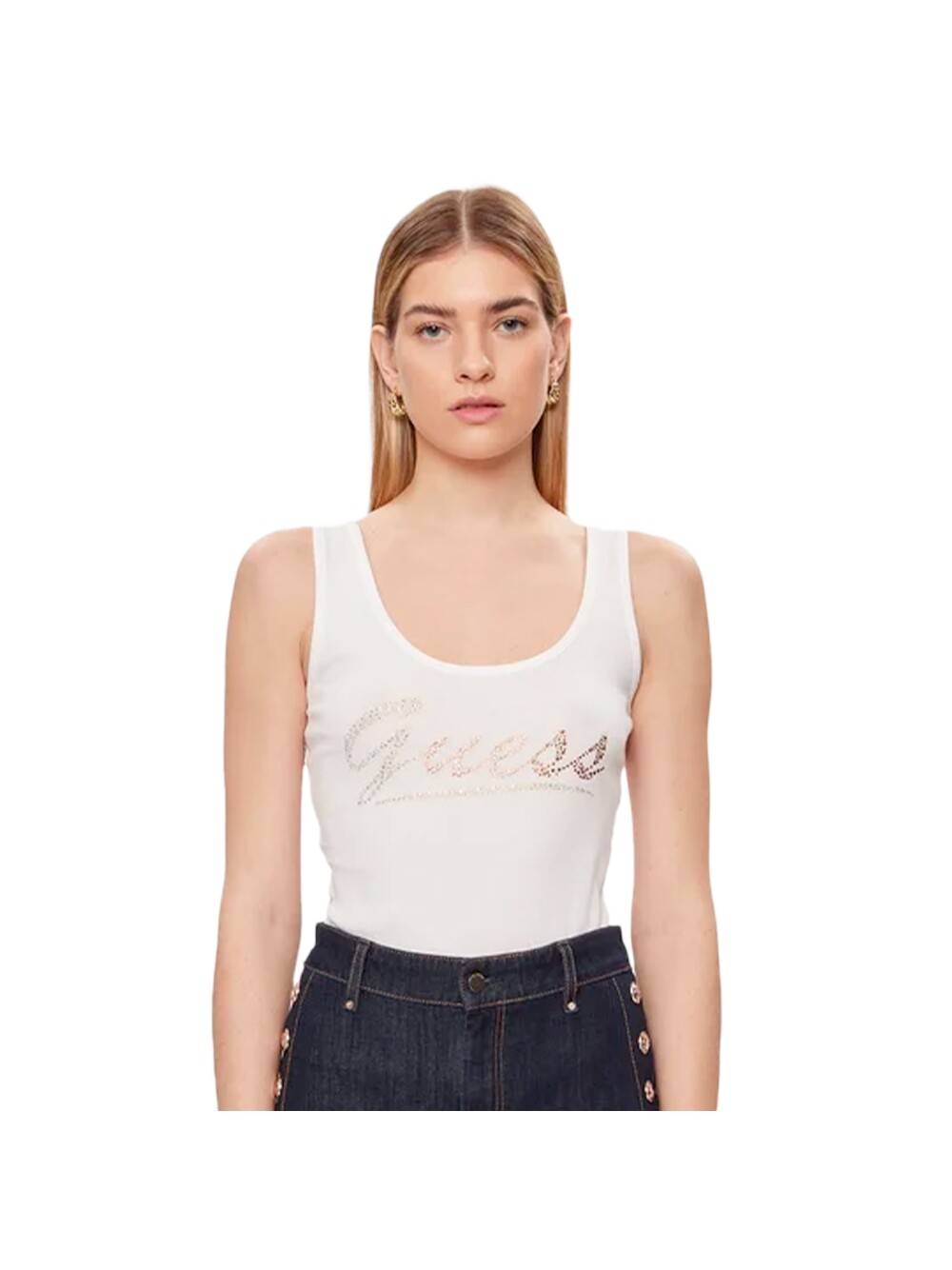 

Топ со стразами Guess, белый