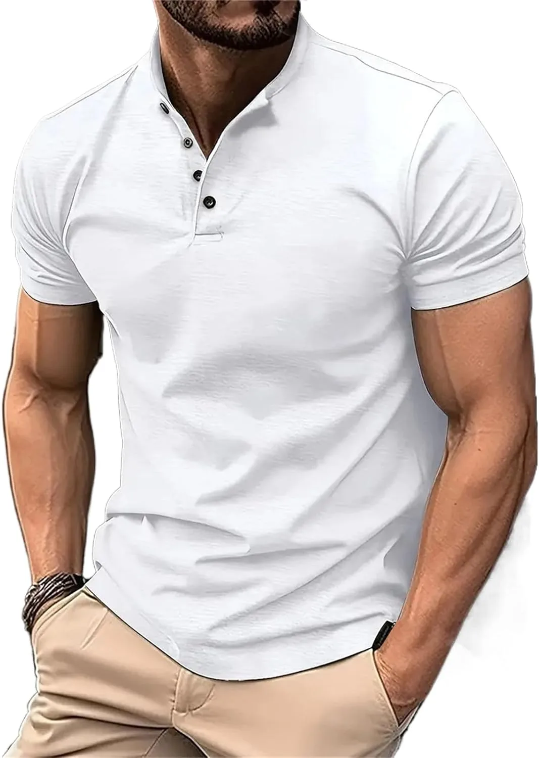 

Мужская футболка Henley Slim Fit с коротким рукавом MBDWWLC