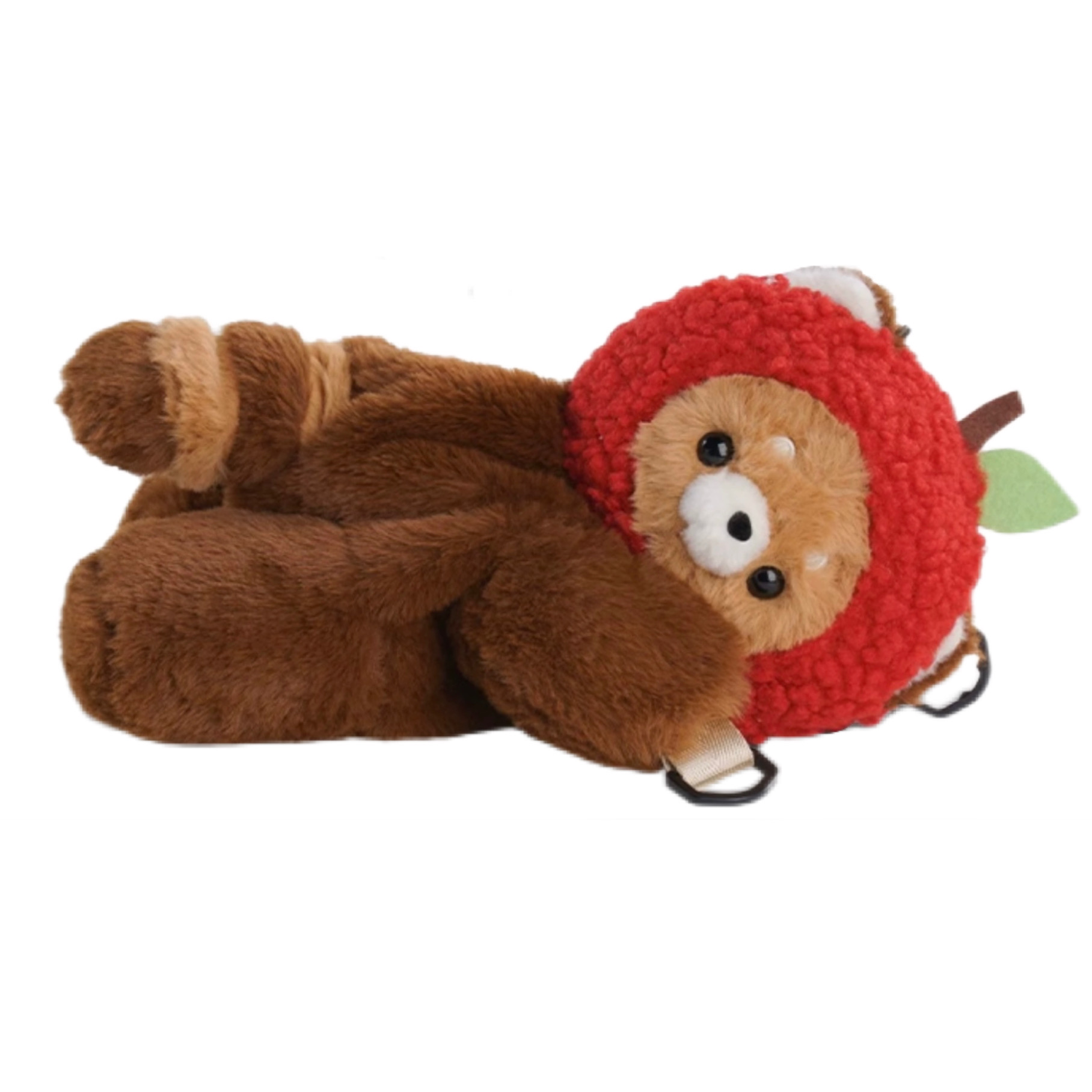 

Holding bamboo Плюшевый рюкзак среднего размера унисекс коричневый, Little Panda Plush Bag + Apple Head Cover