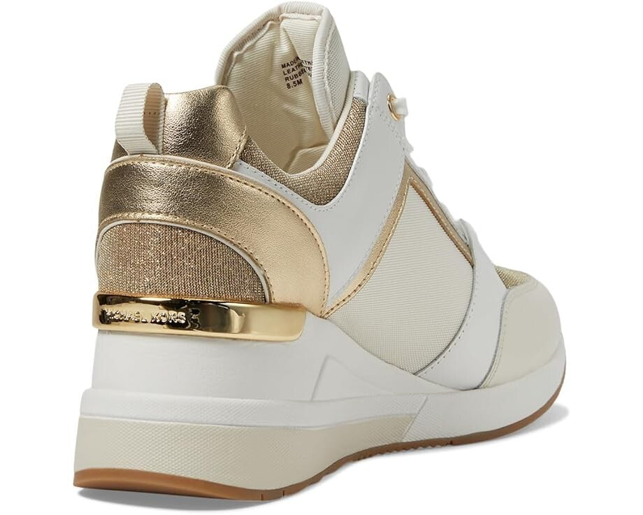 Женские кроссовки Michael Kors Georgie 8 Pale Gold Leather с цепочкой и сеткой ZOGG134 — фото 4