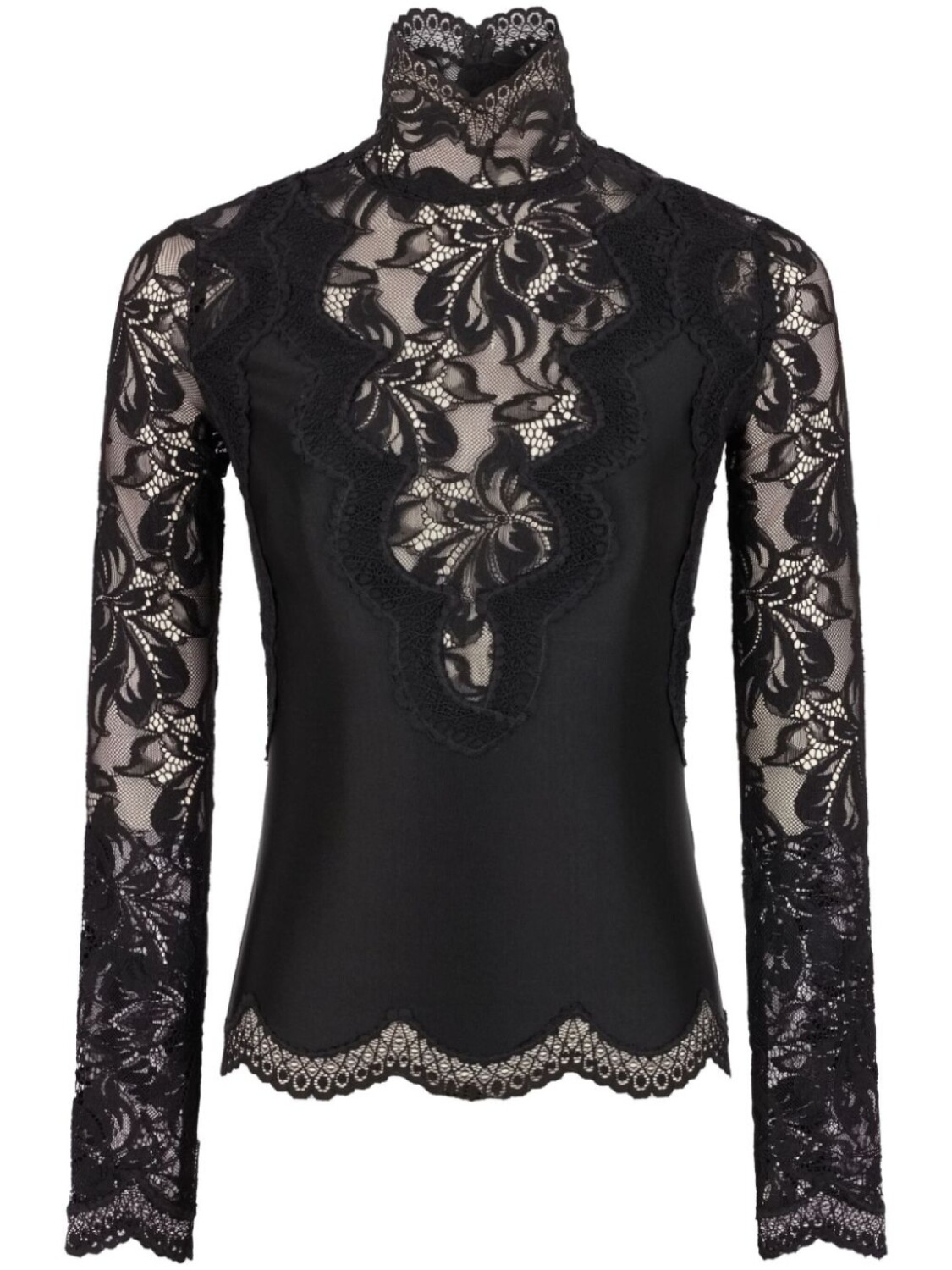 

Кружевной топ с длинными рукавами Rabanne, черный