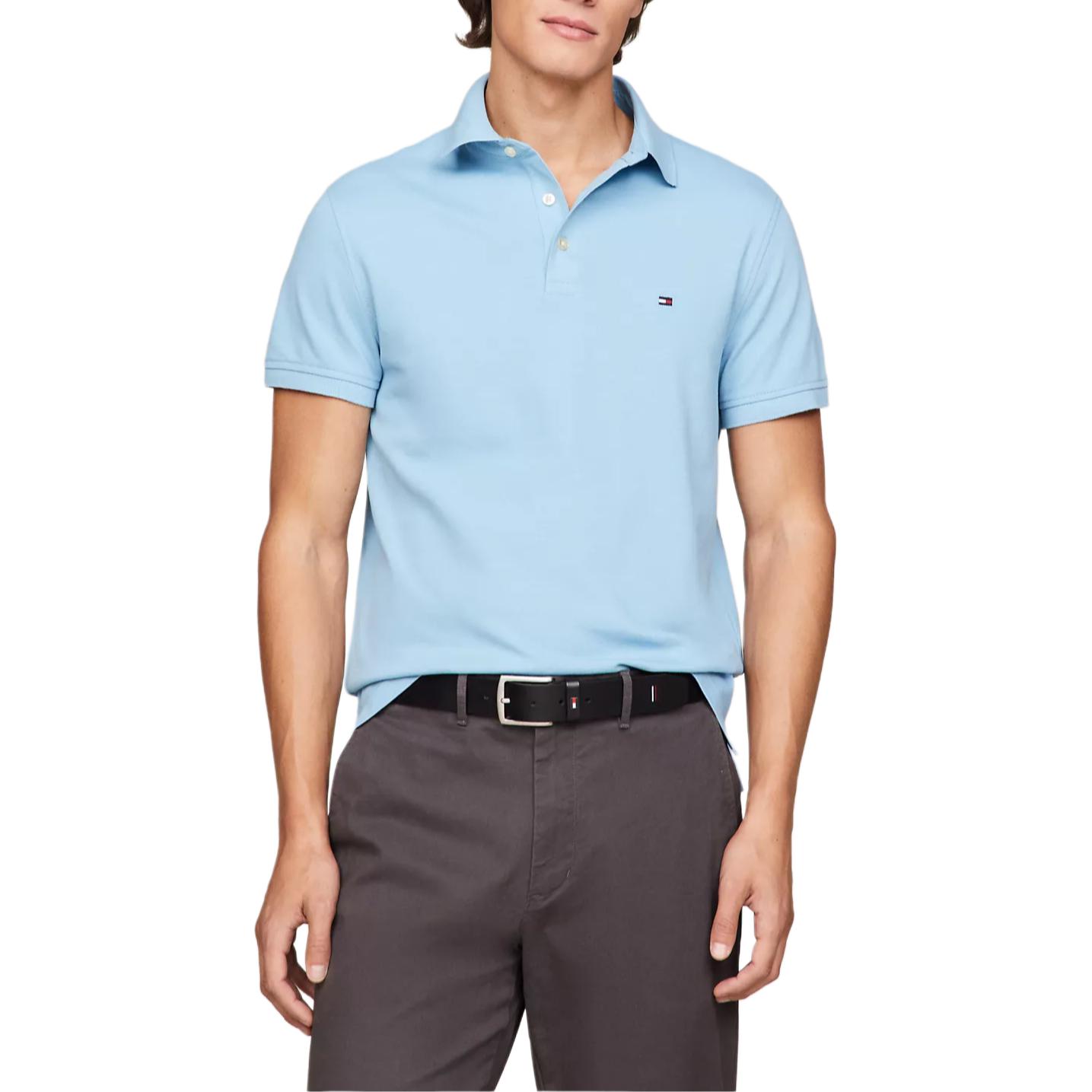 

Tommy Hilfiger Светло-голубая поло для мужчин, Синий, Tommy Hilfiger Светло-голубая поло для мужчин