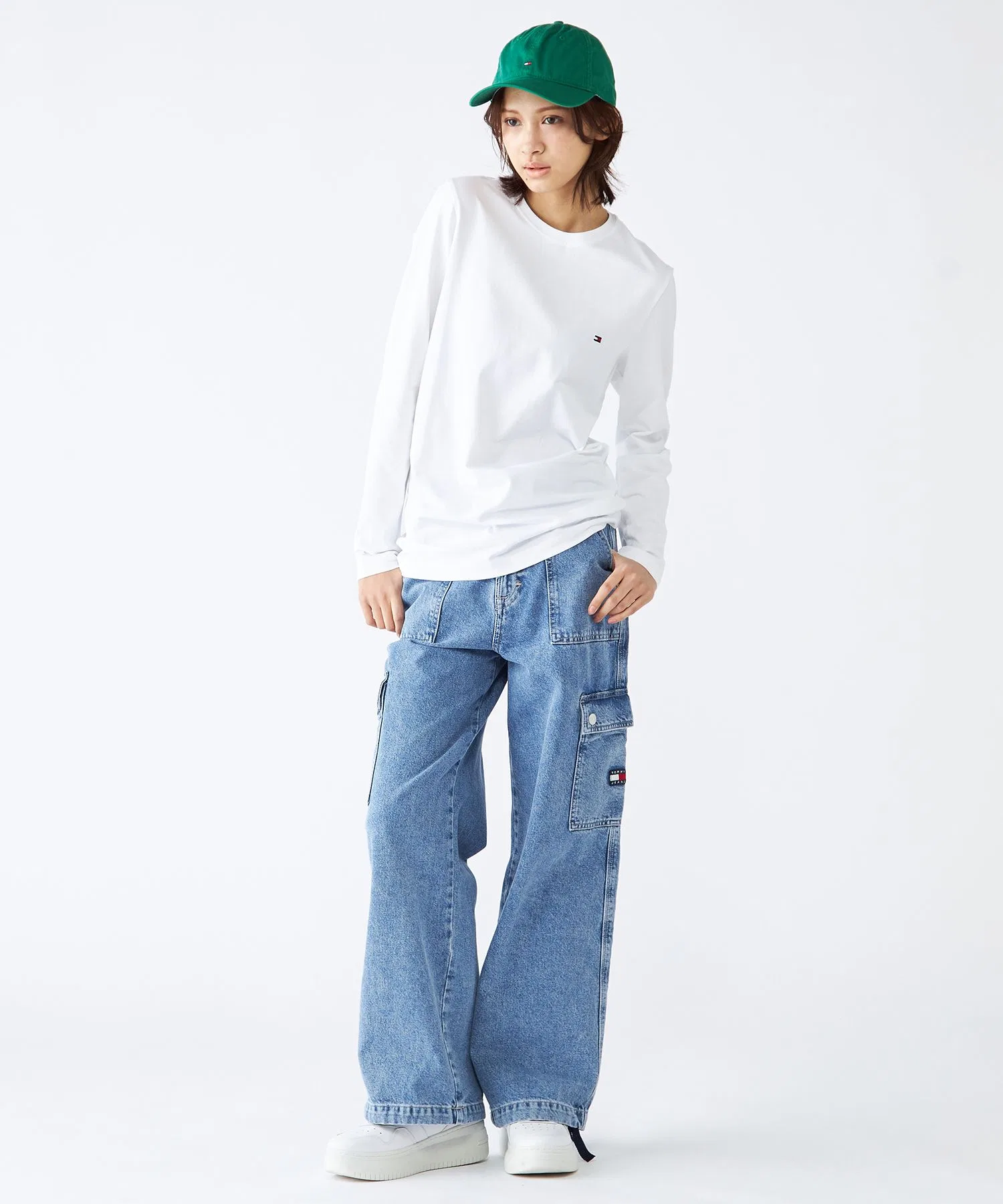 Унисекс футболка Tommy Hilfiger с логотипом, тёмно-синяя — фото 3