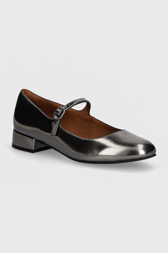 

Кожаные балетки Regent Low Mary Jane Kurt Geiger London, серебряный
