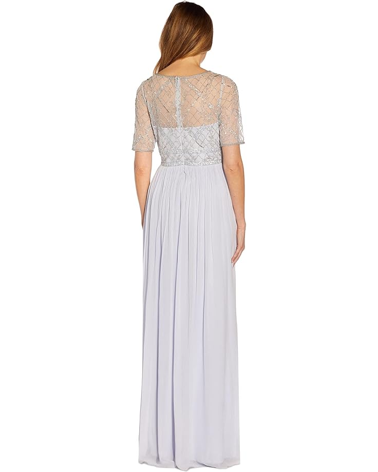 

Платье Adrianna Papell Beaded Mesh and Chiffon Long Mob Gown, цвет Serenity