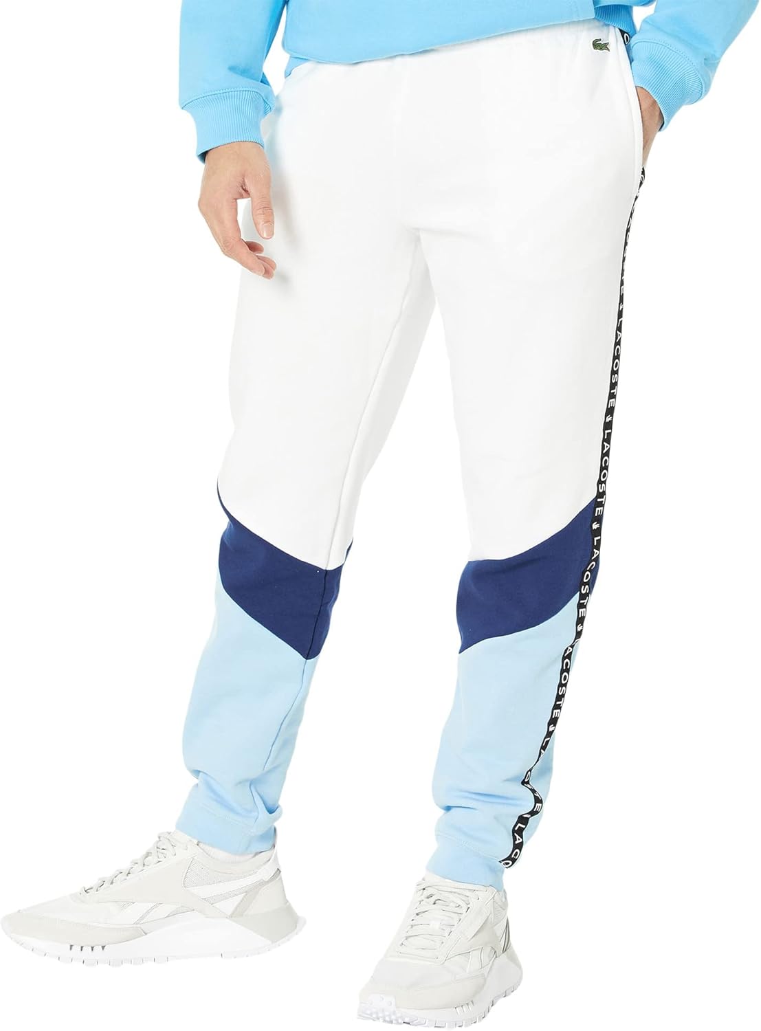 

Мужские спортивные брюки Lacoste Jogger с тесьмой на штанинах, White/Scille-Overview