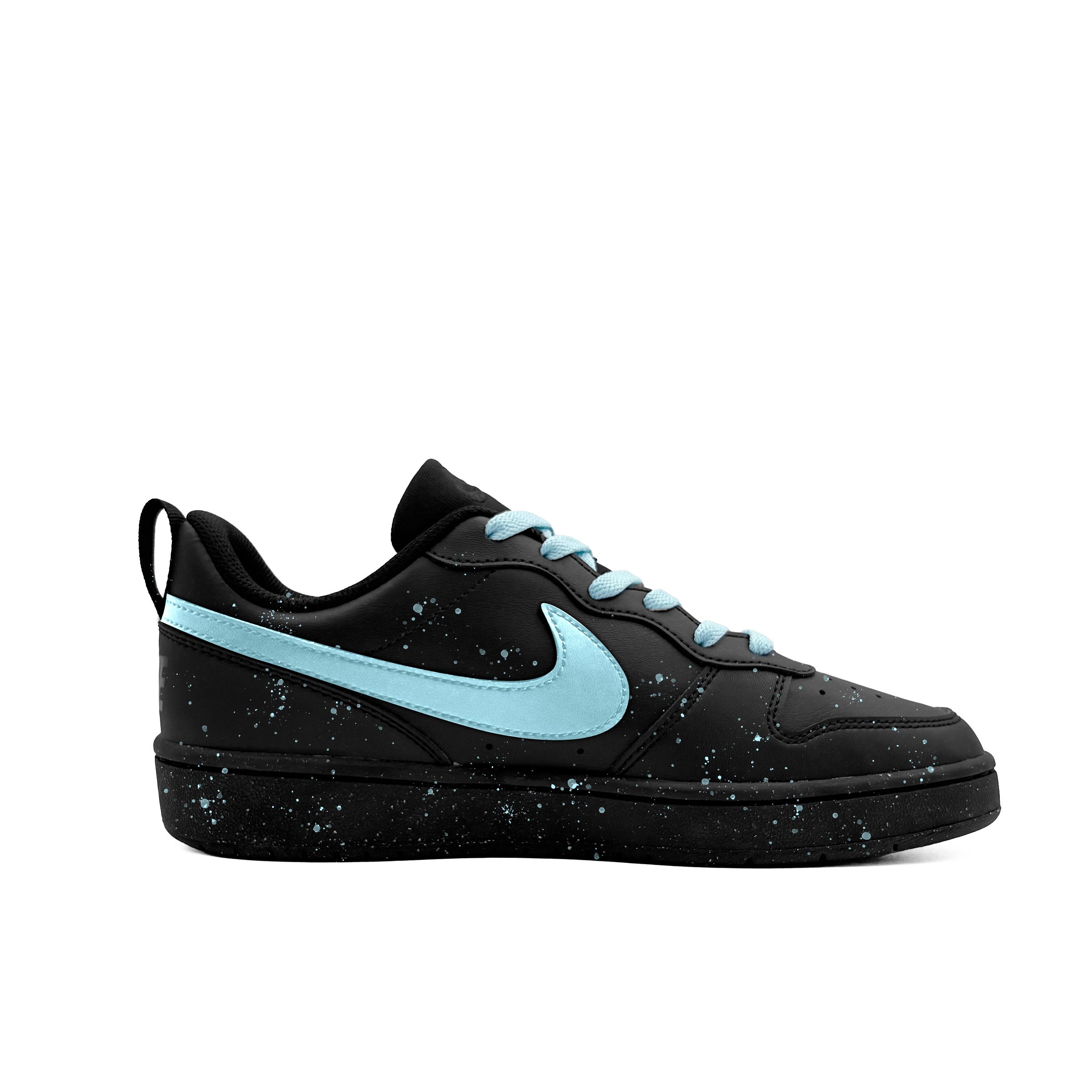 Court Borough Ink Splatter Slip Resistant Abrasion Resistant Low top детские скейтбординг кроссовки для подростков Nike, черный — фото 2