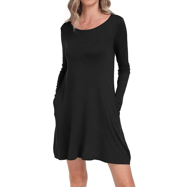 

Повседневное платье-трапеция с длинным рукавом Megaretailer