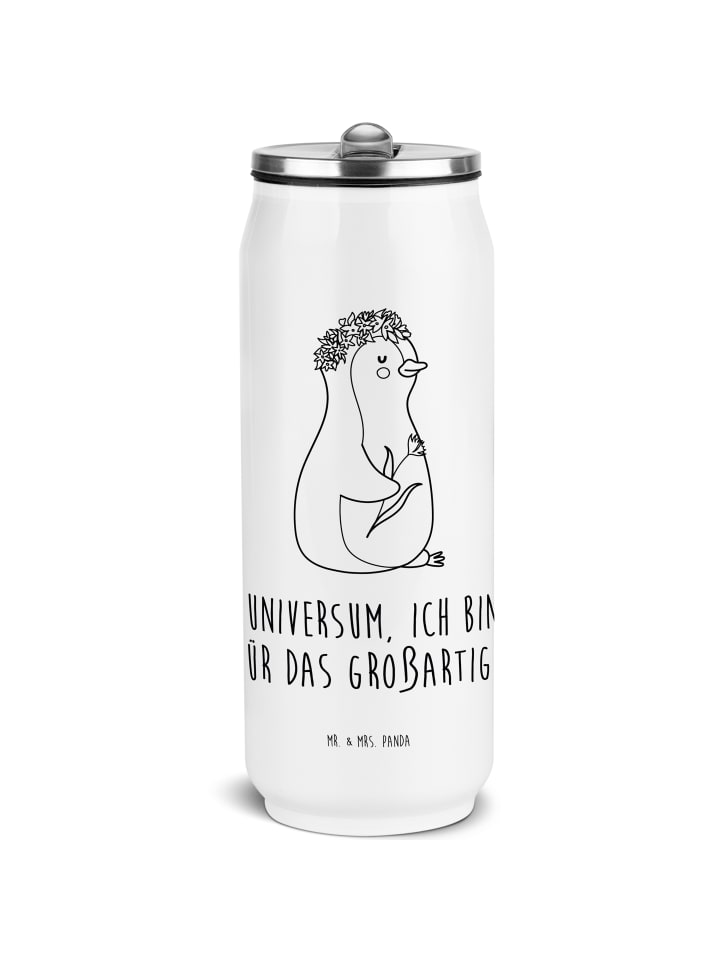 

Mr. & Mrs. Panda Бутылка для напитков с изображением пингвина и цветка, с надписью белого цвета