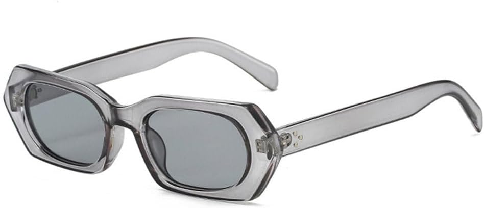 

Солнцезащитные очки Polygon для женщин, модные, с заклепками, декоративные, с защитой от УФ-излучения UV400; солнцезащитные очки для мужчин, темно-зеленые TYUVIVO, Grey Light Gray