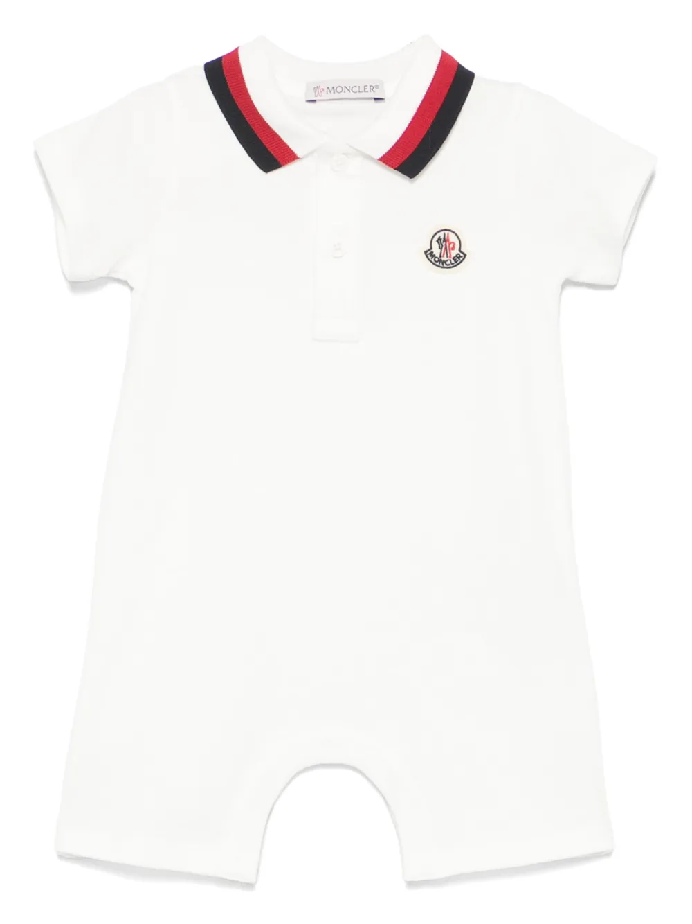 

Ромпер с нашивкой-логотипом Moncler Enfant, белый