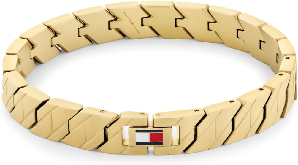 

Мужские украшения Tommy Hilfiger - браслет с раскладывающейся застежкой - классический, повседневный стиль - модный аксессуар - подарок для него, Gold Plated
