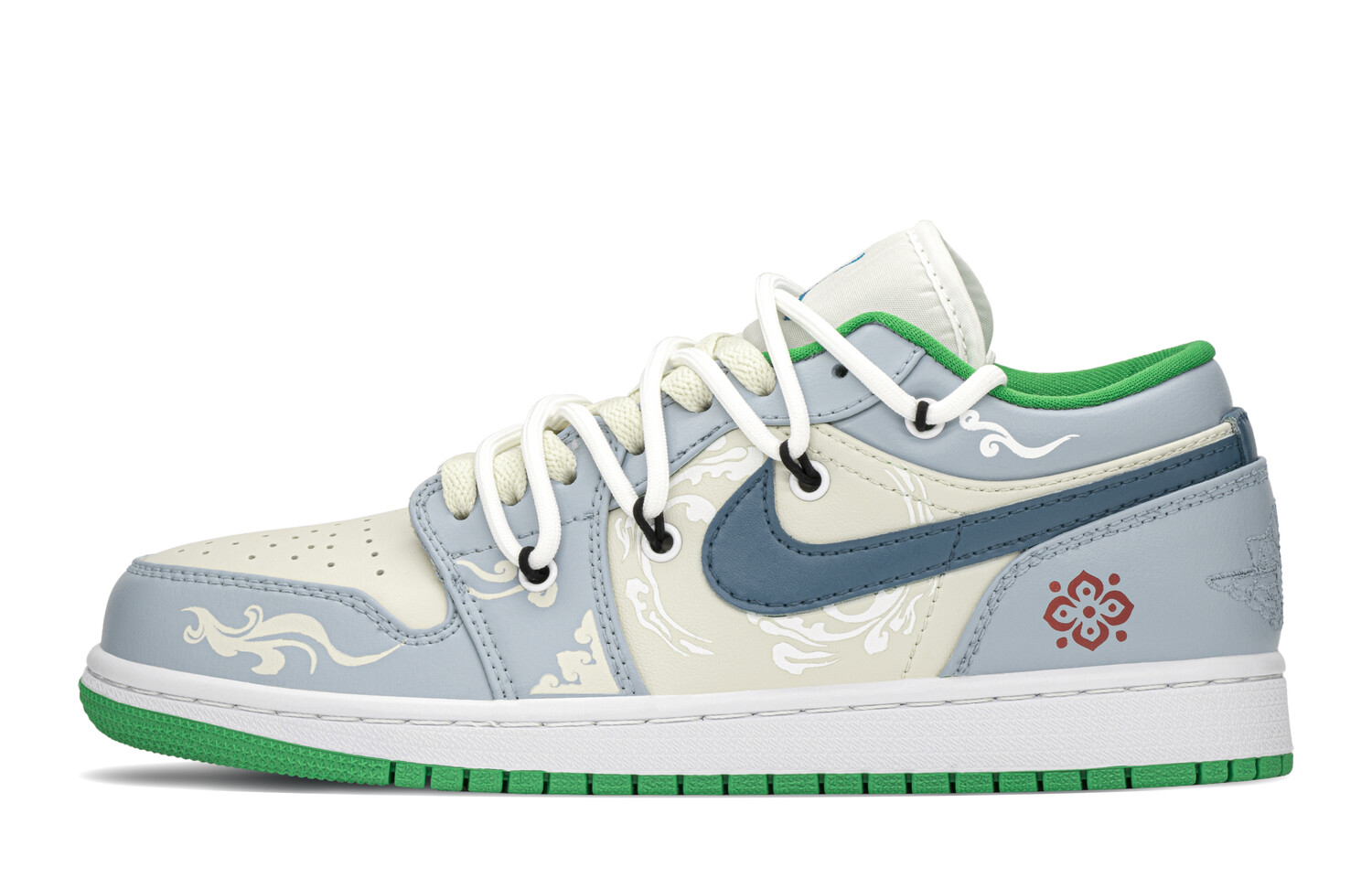 

Jordan Air Jordan 1 винтажные баскетбольные кроссовки женские, Gray blue rice