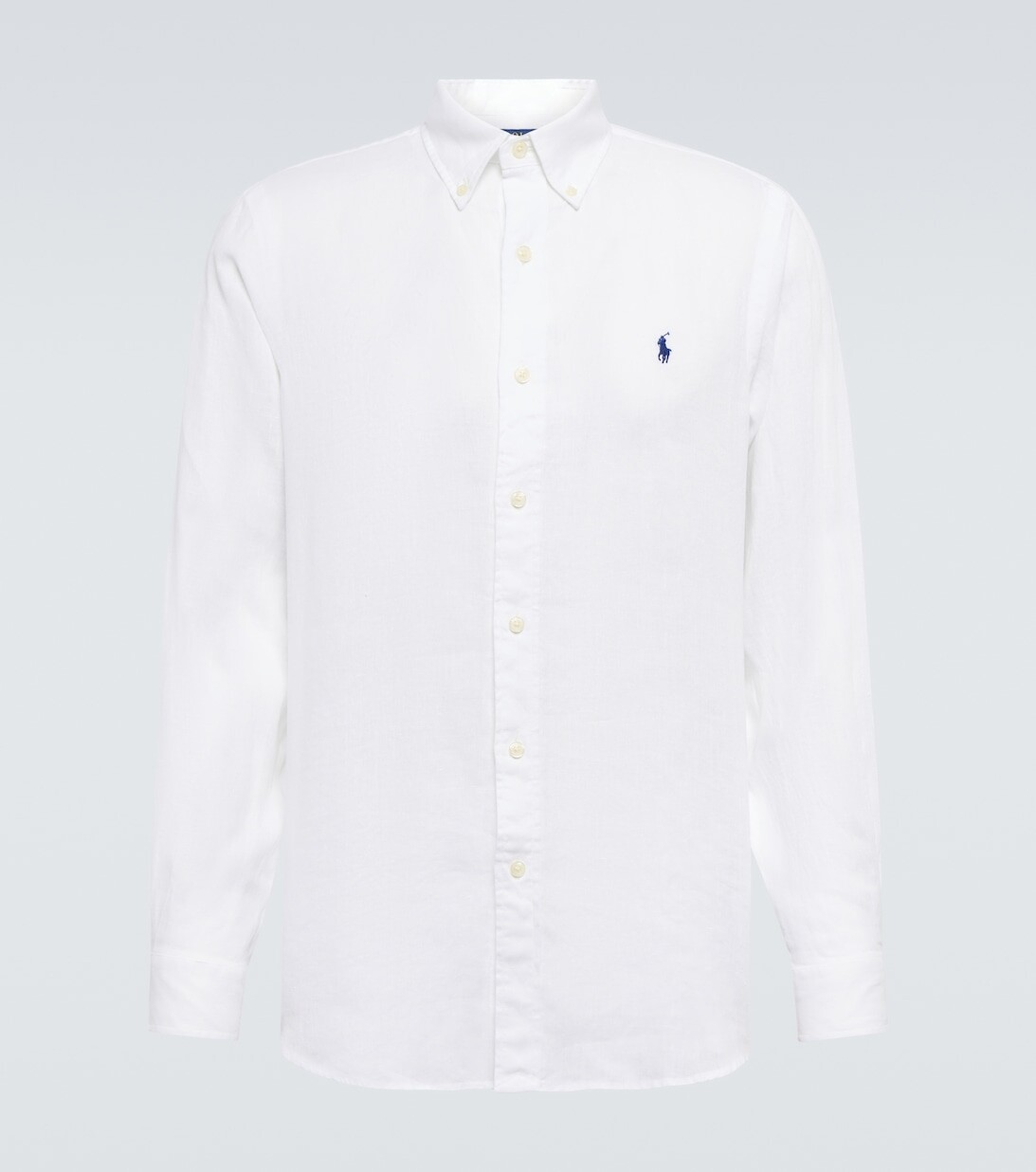 

Льняная рубашка с вышивкой Polo Ralph Lauren, белый