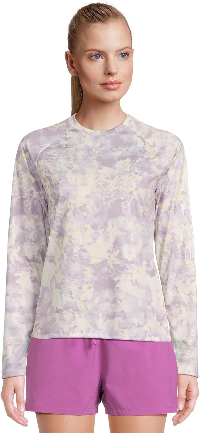 

Женская футболка Columbia Super Tidal с длинным рукавом, Lavender Pearl Seamoss