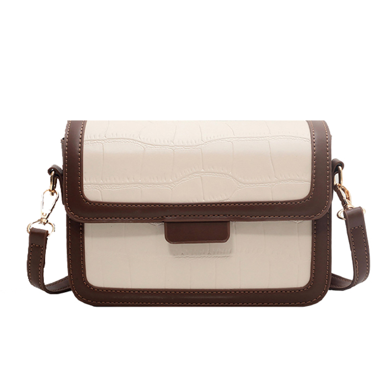 

Сумка кроссбоди PU малая квадратная Трампетс женская разноцветная JANE KLAIN, бело-коричневая