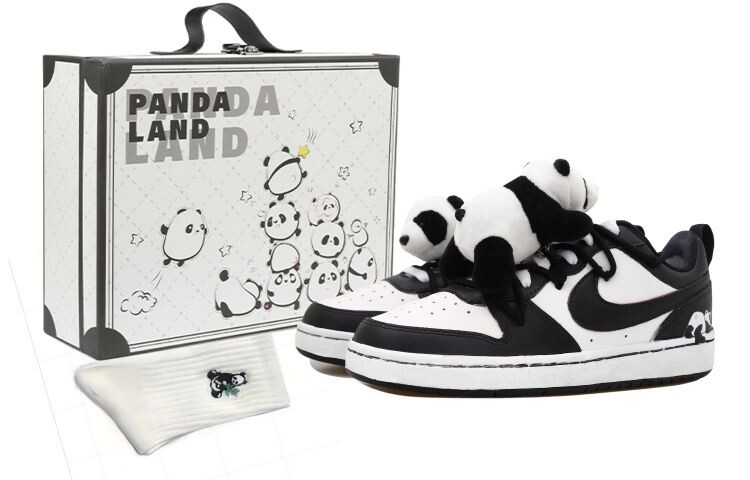 Кроссовки Nike Court Borough Skateboard Shoes Women's Low-Top Black White