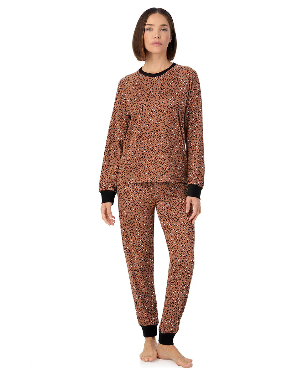 

Женская пижама с длинными брюками и длинным рукавом DKNY, коричневый