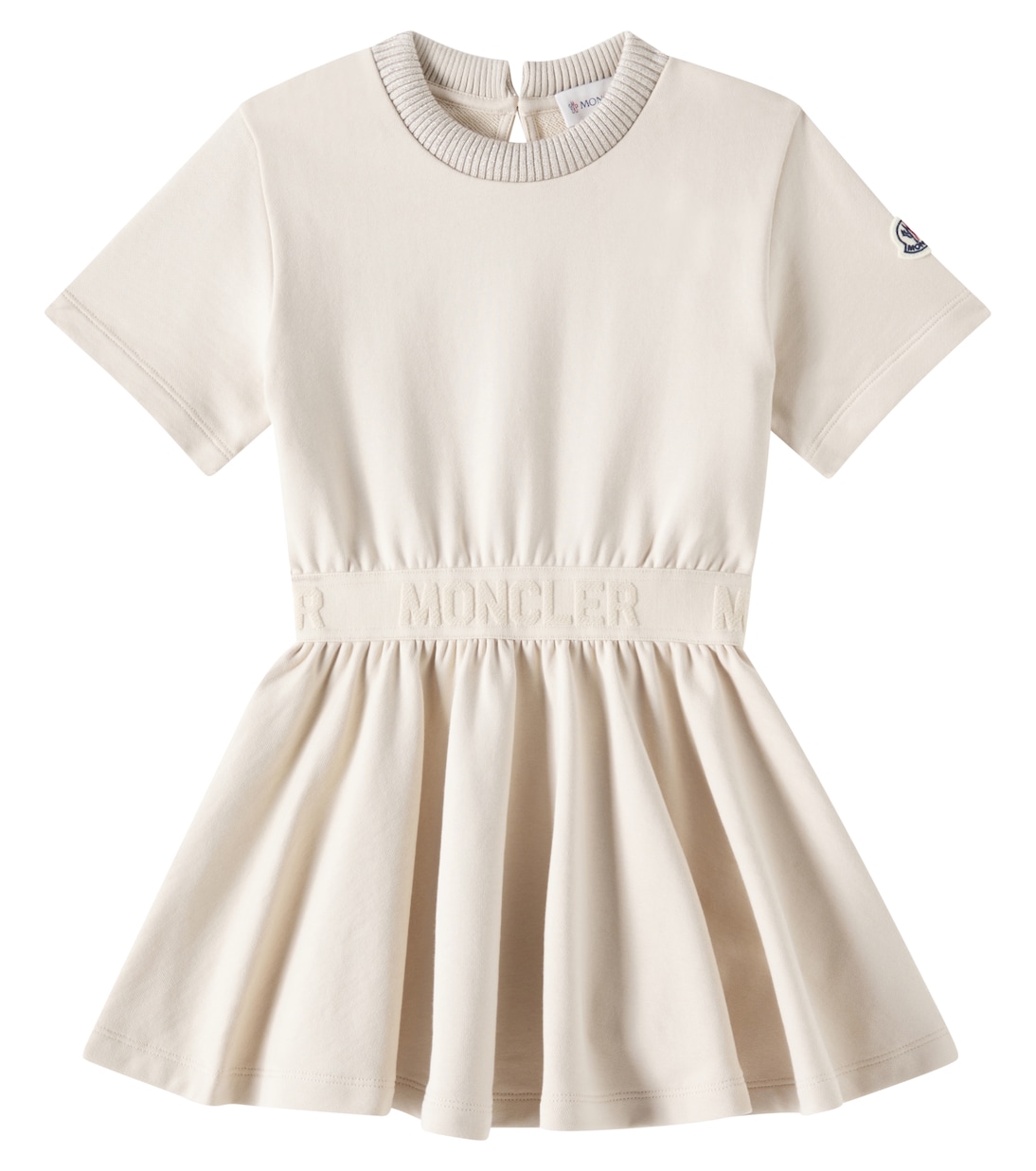 

Платье из хлопка с рюшами Logo Moncler Enfant, Light Pink