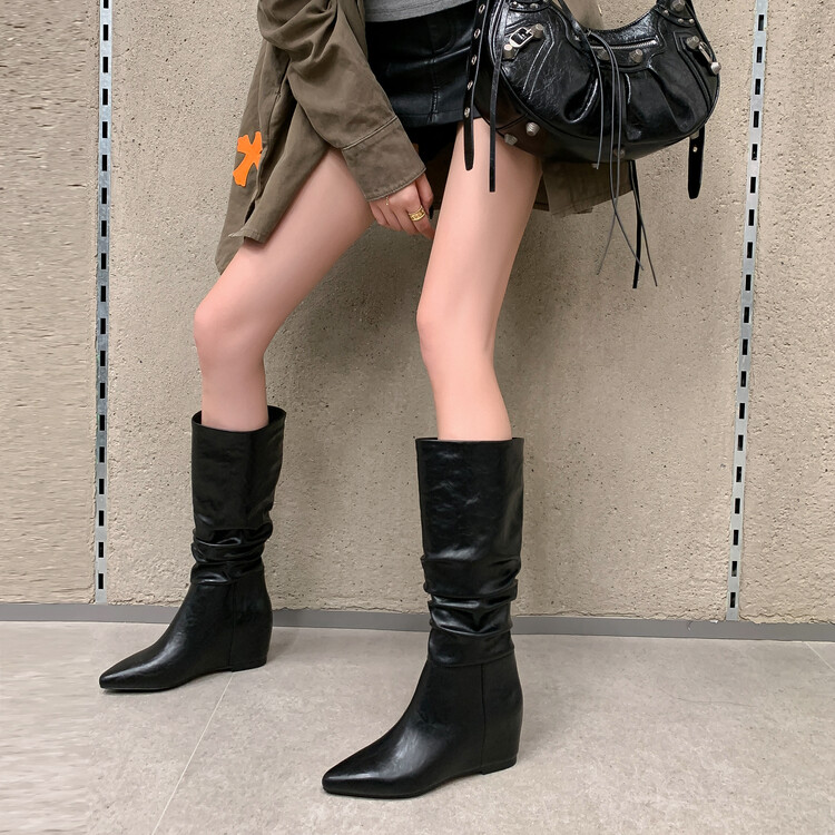 Echo&yolo Высокие сапоги женские коричневые на флисовой подкладке, цвет Brown Fleece-Lined — фото 2