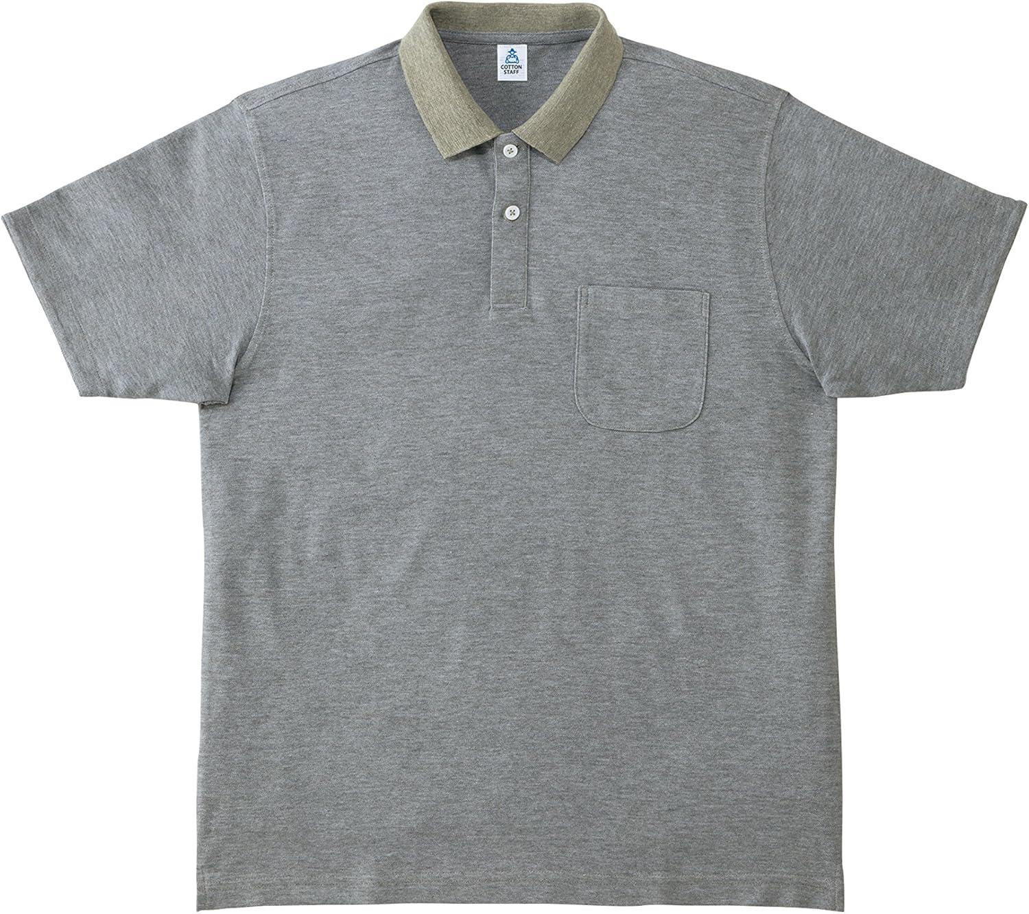 

Мужская двухцветная рубашка-поло Cotton STAFF MS3116, светло-серый