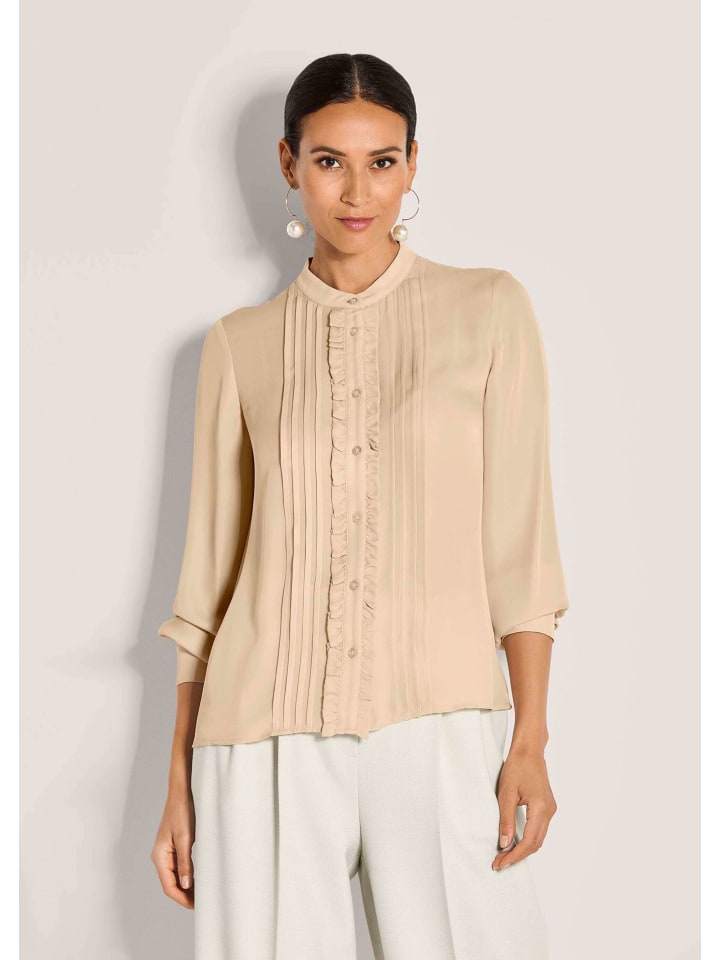 

MADELEINE Элегантная бежевая блузка с оборками