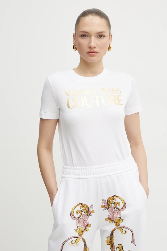 

Хлопковая футболка Versace Jeans Couture, белый