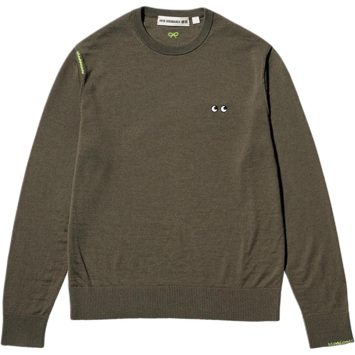 Anya Hindmarch X Anya Hindmarch Свитер совместного бренда Женский Оливковый UNIQLO — фото 2