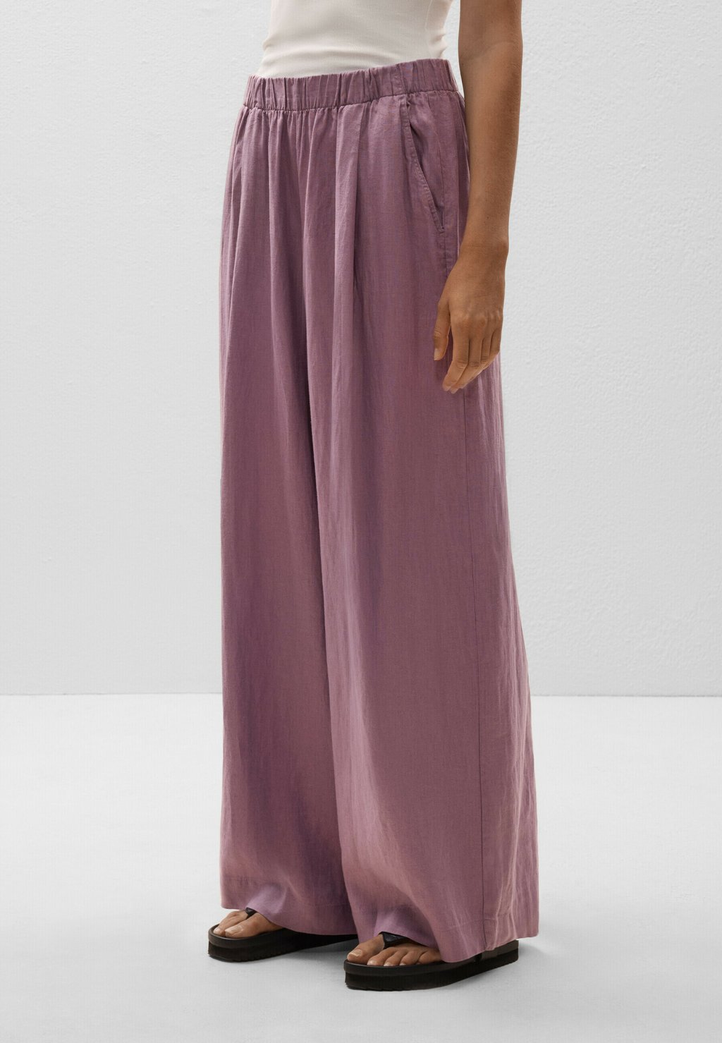 

Брюки LINEN WIDE-LEG OYSHO, цвет Mottled Purple