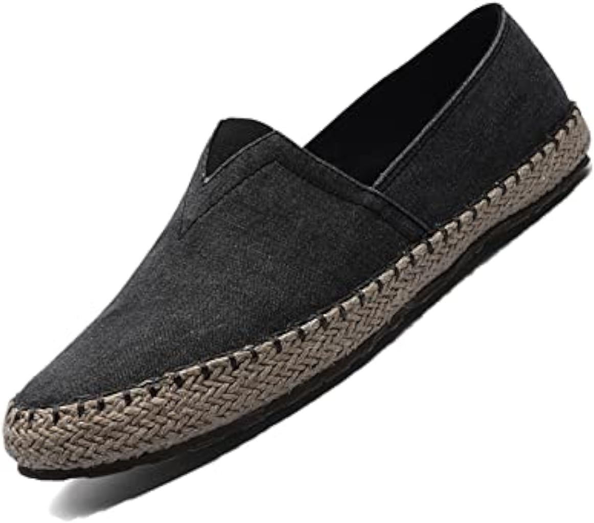 

Мужские эспадрильи-лосьоны на шнуровке из холщовой ткани, простые повседневные кроссовки-мокасины, лодочные туфли, удобные дышащие балетки, обувь для вождения Dirrabra, черный