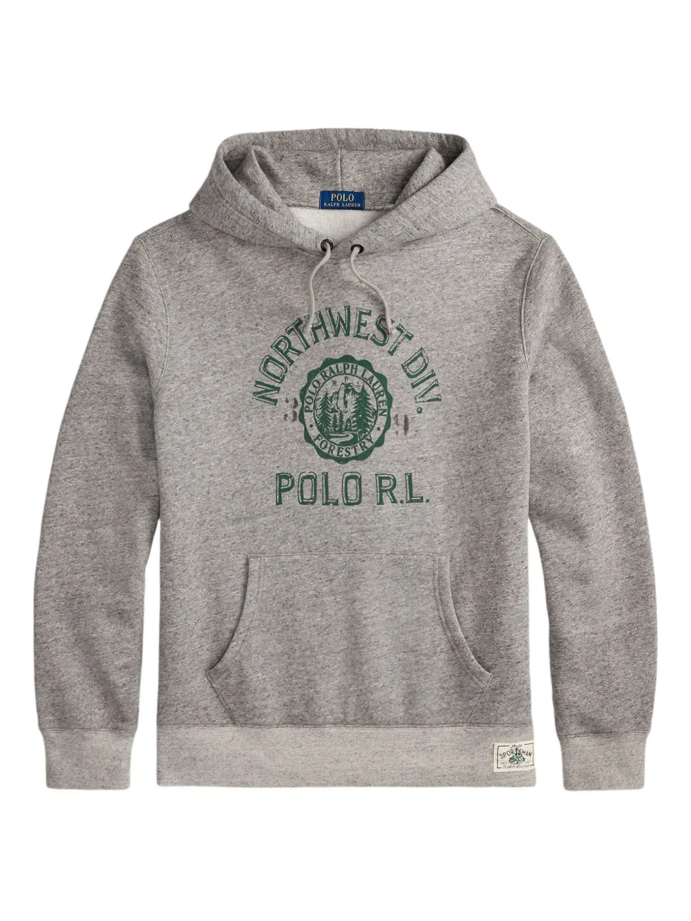 

Худи с графичным принтом POLO RALPH LAUREN, серый