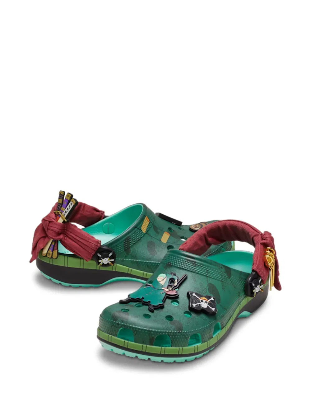Классические сандалии "one piece roronoa zoro" Crocs, зеленый — фото 2