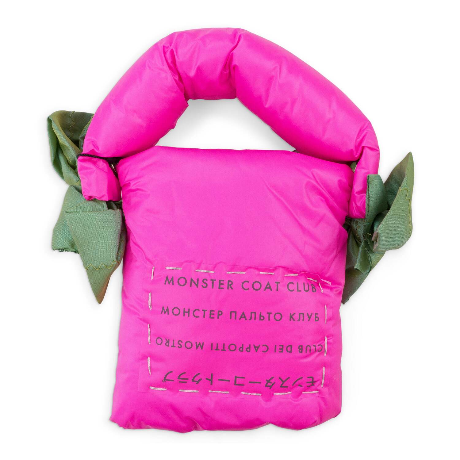 

Мини-нейлоновая розовая пухлая сумка MONSTER COAT CLUB