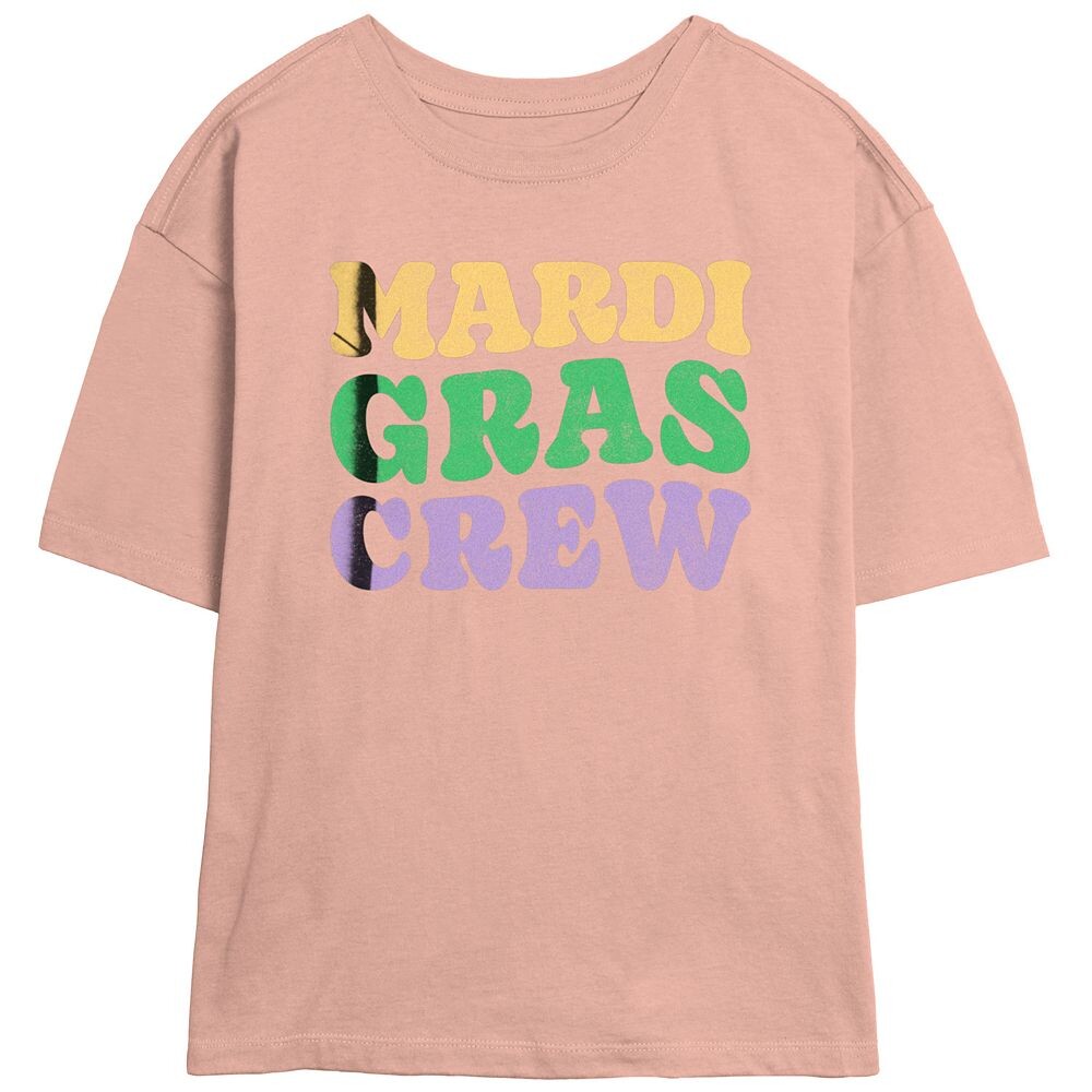 

Футболка Mardi Gras Crew для юниоров с рисунком скиммера в стиле ретро, цвет Blush