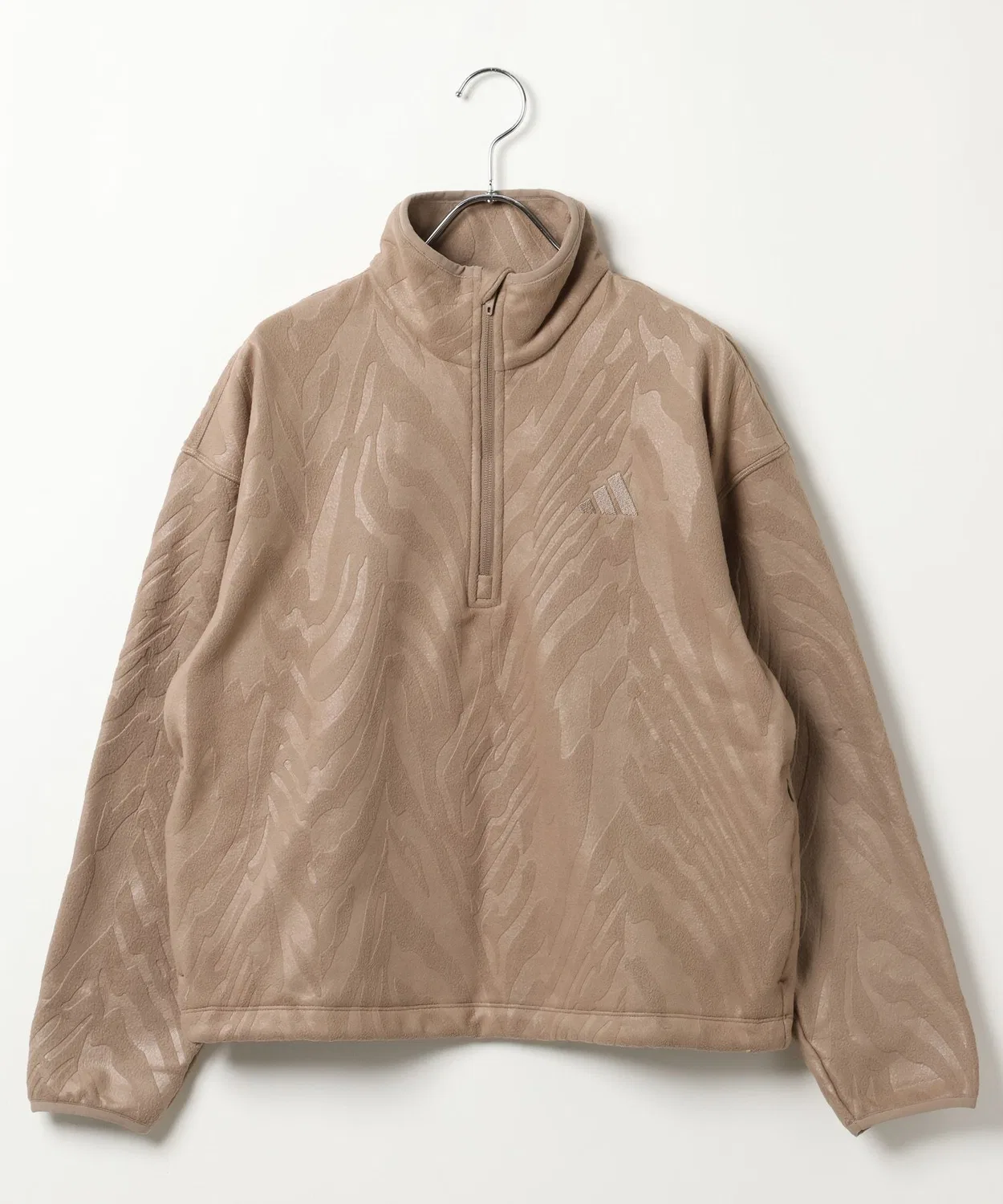 Толстовка Adidas Polar Fleece Half Zip с полушарниром, коричневая