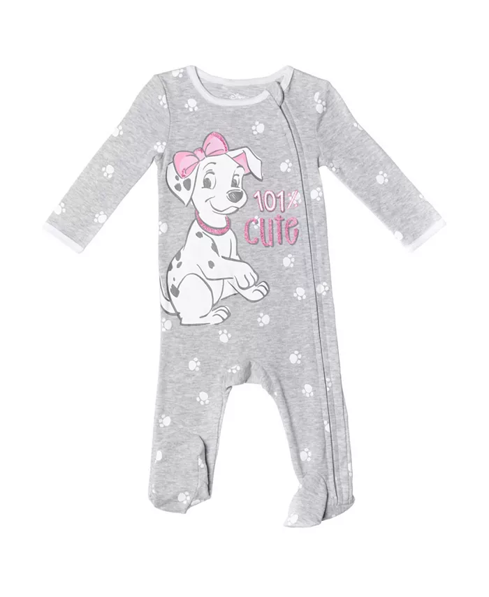 Детский комбинезон для сна Baby Girls 101 Dalmatians, 3 штуки в наборе Bambi, розовый — фото 4