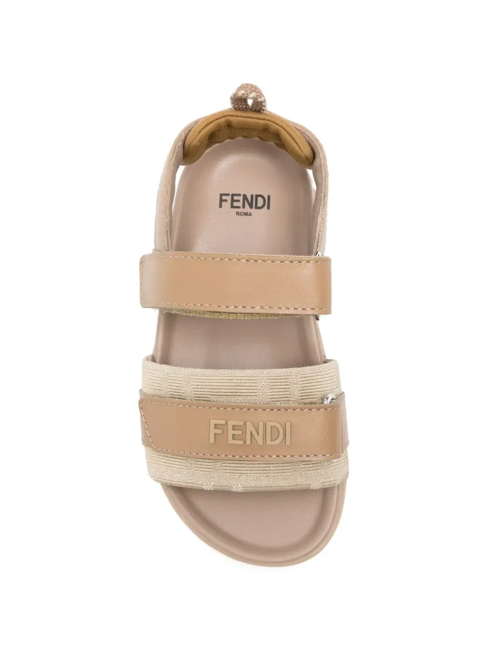 Сандалии с логотипом Fendi Kids, бежевый — фото 3