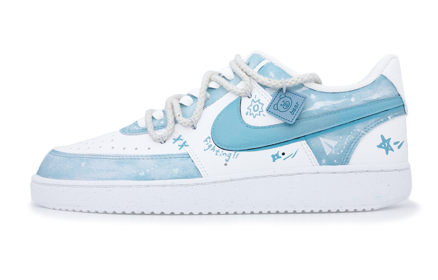 

Кроссовки Nike Court Vision 1 Skateboarding Shoes Men Low-top White, цвет Paper airplanes