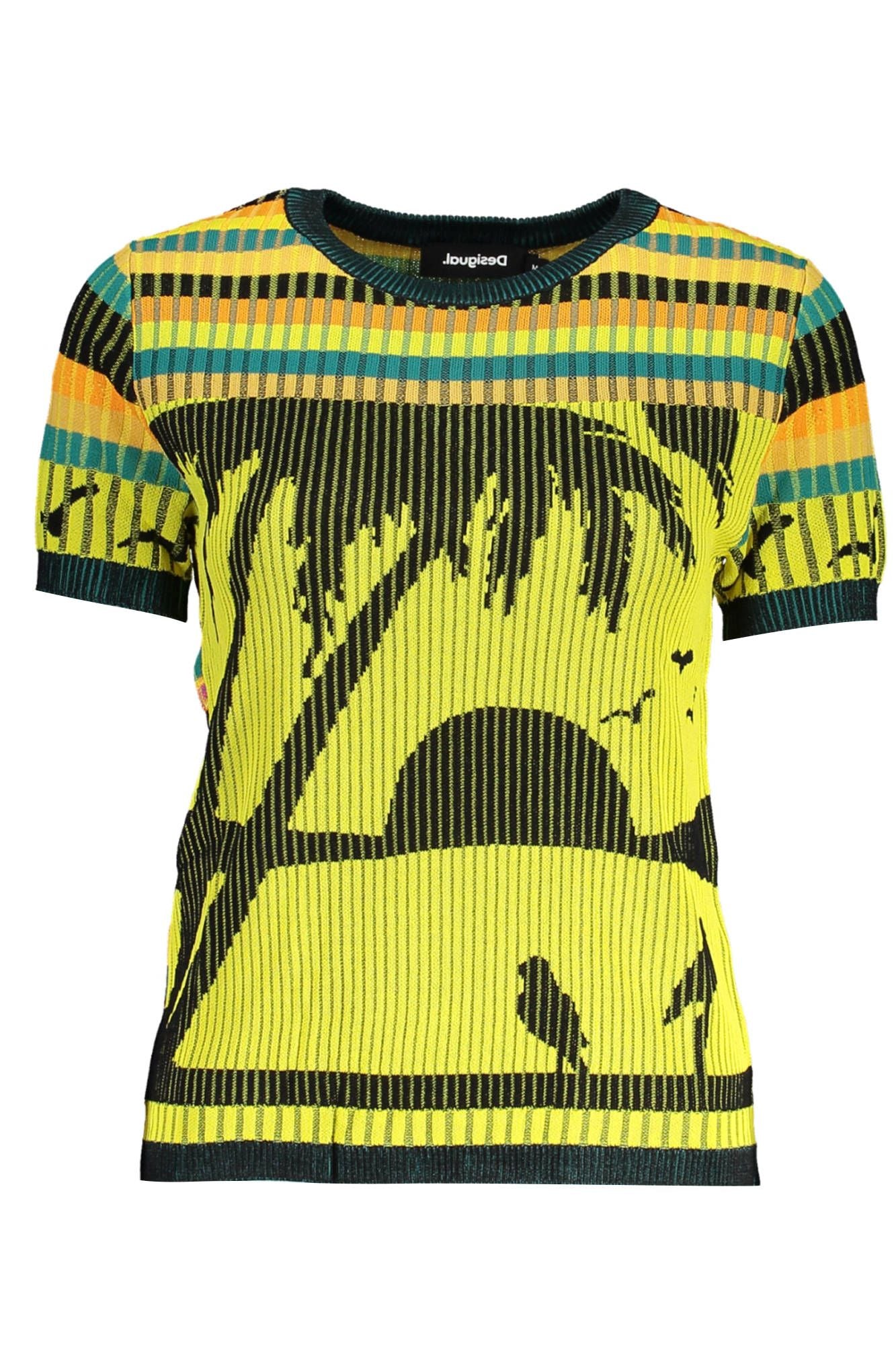 

Женский топ Desigual Chic Sunset с контрастной отделкой, желтый
