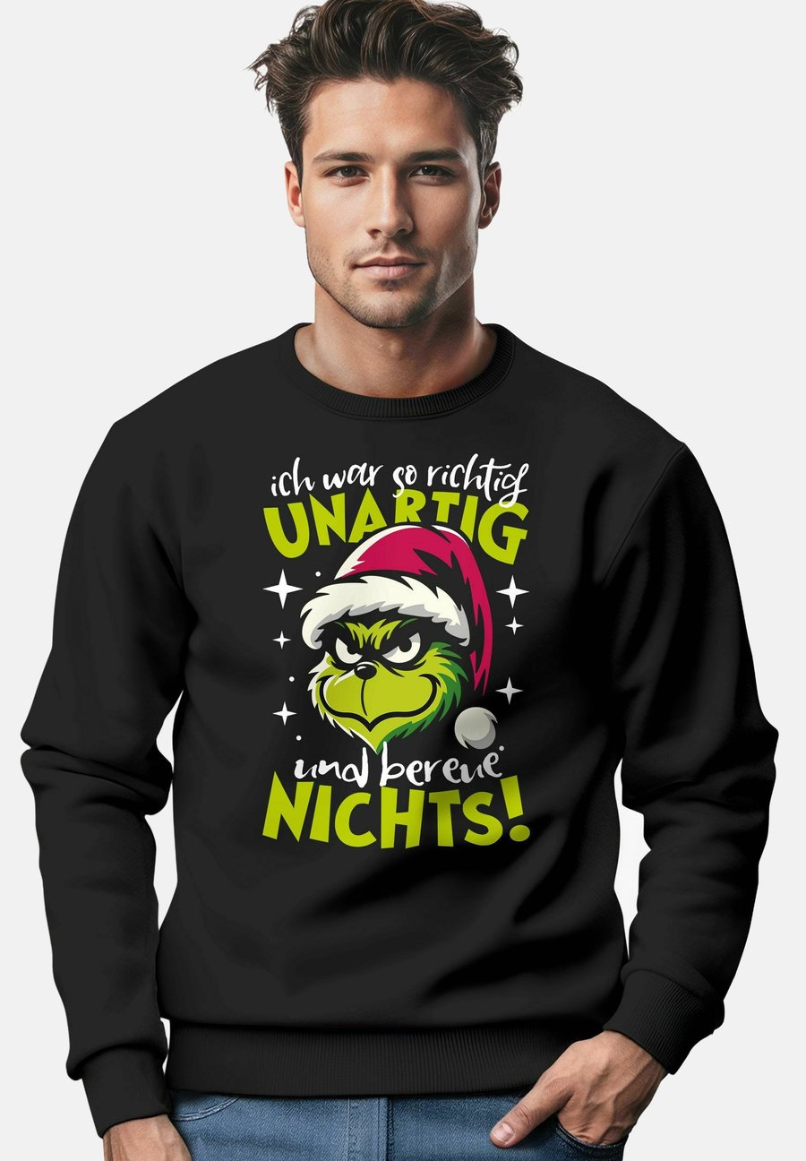 

Толстовка MoonWorks WEIHNACHTS GRINCH SPRUCH UNARTIG, Variante Schwarz/Anthracite